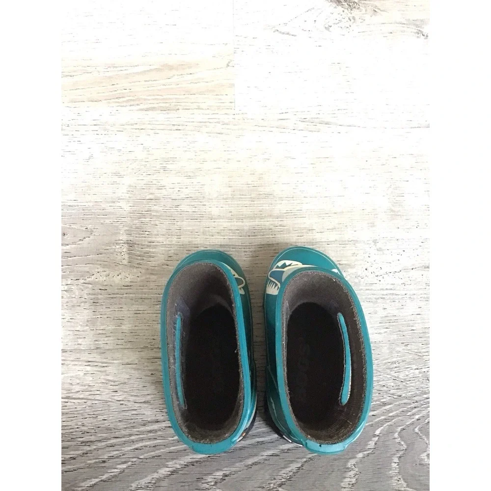 Bogs Shark Skipper Infant Size 4 Rain Boots Blue Slip On Boot
